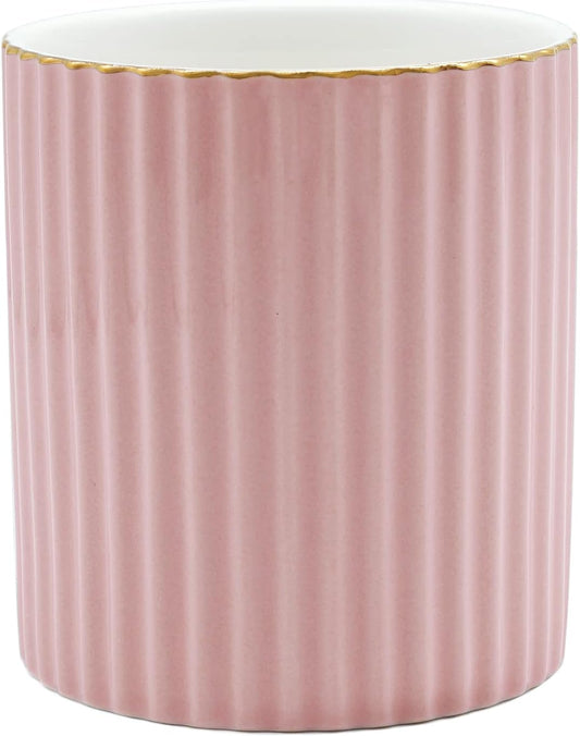 Desk Pen Holder, Ceramic Pen Holder, Desk Storage Box, Makeup Brush Holder (Pink)